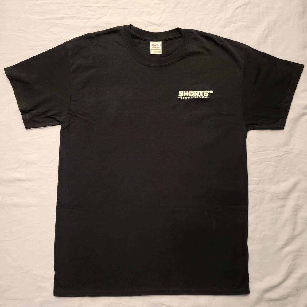 Vintage SHORTS HD The Short Movie Channel Black T shirt Short Sleeve Sz L Gildan